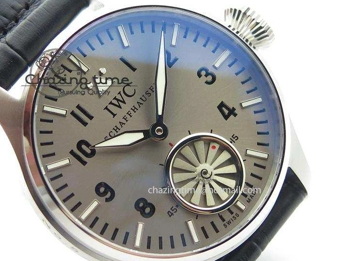 MIROTIME 0312 Compact Big Pilot “Markus Buhler” IW5003 Turbine V6F Best Edition Grey Dial On Leather Strap A 7314
